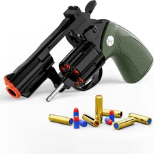 Toy Gun Foam Blaster Soft Bullet Toy Revolver Black, 40 Soft Bullets, Revolver F