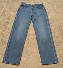 Levis Low Pro Straight Denim Blue Jeans Womens Sz 31 Relaxed Straight Med Wash