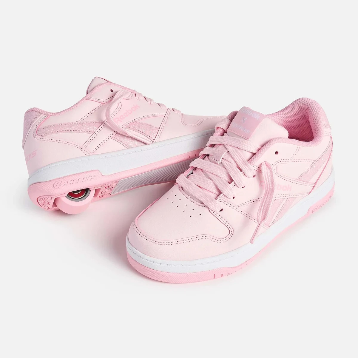 Heelys Reebok BB4500 Low Girls Youth Size 3 Pale Pink White Wheeled Shoes