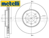 2X Bremsscheibe Metelli 23-0825C 2 Bremsscheiben Vorderachse Vorne FüR Opel
