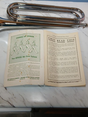 Strumento vintage Rexcraft argento nichel cromato ufficiale boy scouts bugle in scatola - Foto 22 di 23