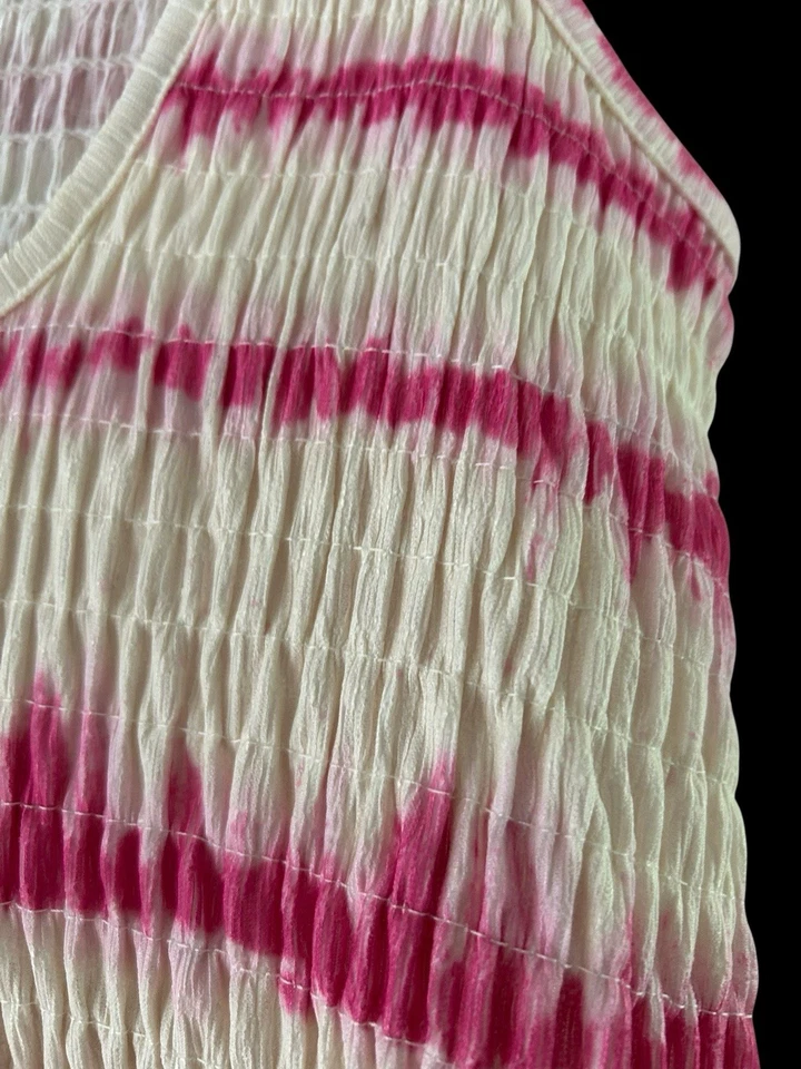 Mono ligero sin mangas Zara Kids nuevo sin etiquetas Tie Die rosa blanco talla 11/12 niños Foto 4 de 4