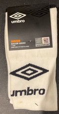 UMBRO Youth / Junior Boys Girls Soccer Socks - White 1 Pair Size 3-9 NEW