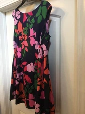 Vince Camuto Pink Floral Print Sleeveless Sheath Dress - Fit N Flare - Size 18W