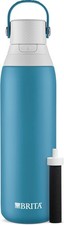 BRITA 20 oz Blue Jay Color Stainless Steel Proof Filtered Insulated Bottlestraw