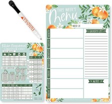Magnetic Refrigerator Meal Planner   Dry Erase Weekly Menu  Grocery List