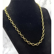 New Gold Stainless Steel Paperclip Link Necklace Chain 16"-18" Unisex