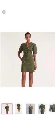 Veronica Beard Green Canvas Dress EUC size 4 Short 97% cotton 