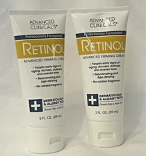 ADVANCED CLINICALS Retinol Advanced Firming Cream 2 pack 2 OZ each Travel Size