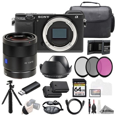 Sony a6400 + Sonnar T* FE 55mm f/1.8 ZA Lens +64GB + Ext Bat+ 3 PC Filter- Kit