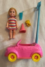 Barbie Club Chelsea Doll Playset Playhouse Push Along Car Accessories 