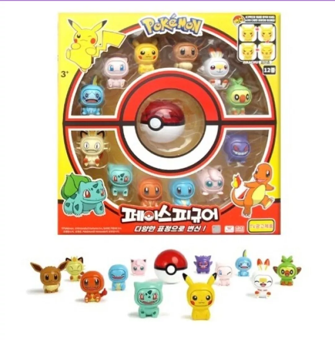 Kit Pokémon Pokebola com Personagens 4 Faces