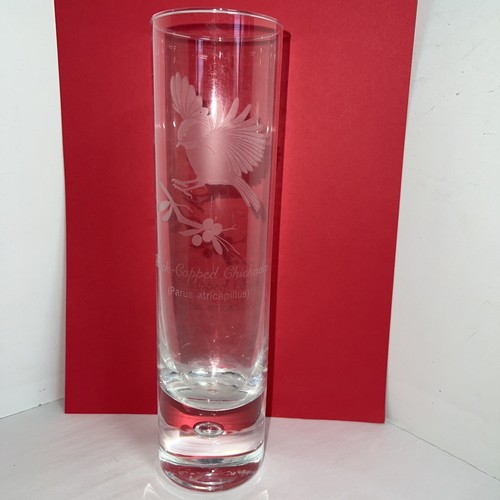 Glass Vase from National Wildlife Federation Black-Capped Chickadee Bird