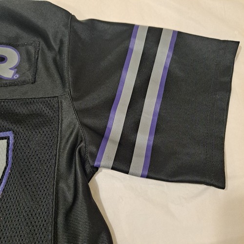 Vintage Starter Football Jersey Black Youth Size XXL (18) Gray Purple #07 2XL - Picture 15 of 20