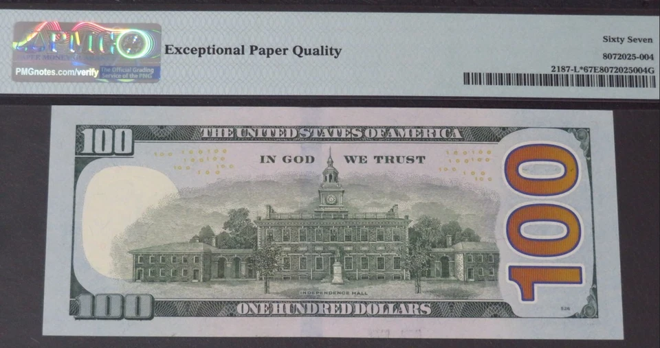 STAR NOTE. $100 2009A San Francisco Star FRN. SN: LL16636661*. PMG 67 EPQ - Image 2 of 2