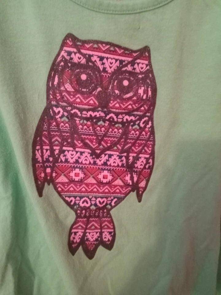 Girls Green Owl Graphic  Long Sleeve Shirt - Image 2 of 4