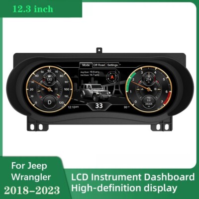 12.3'' Digital Instrument Cluster For JEEP Wrangler 2018-23 Speedometer Dashboard