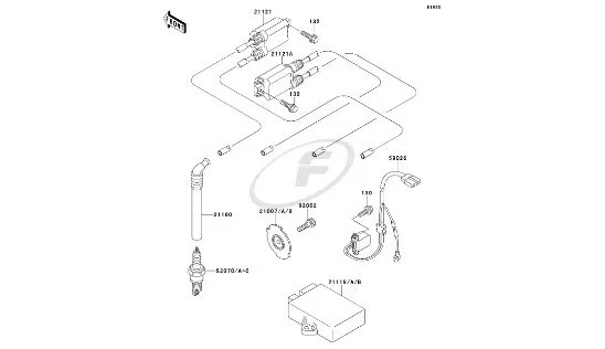 Kawasaki Genine Ninja ZX-6R ZX-7 ZX-7R ZX-7RR ZX-9R Plug Cap