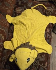Very Cool Unique Vtg Lion Rug Pillow  Pretend Play