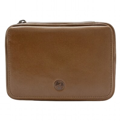 Pfeifentasche 3er RATTRAYS Leder Whisky braungold