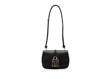 Authentic Tom Ford 001 Lock Mini Flap Crossbody/ Shoulder Bag, In Black