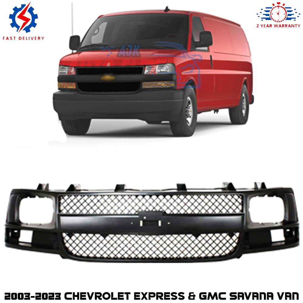 Front Bumper Grille For 2003-2023 Chevy Express / GMC Savana Van 1500 2500 3500