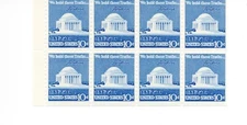 U.S. Scott #1510c Jefferson Memorial Booklet Pane of 8 Stamps - UNFOLDED MNH