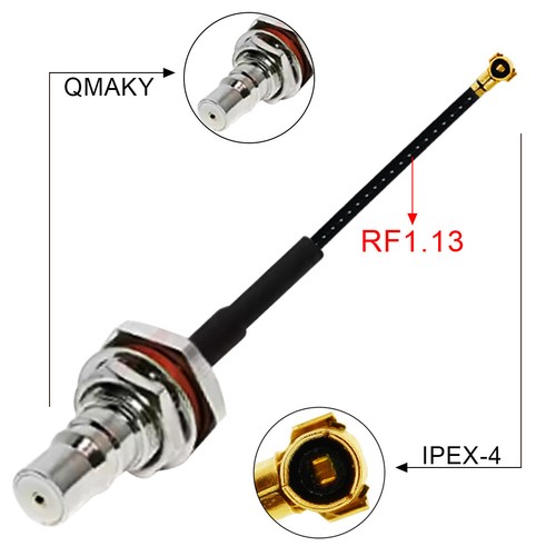 1PC IPX /u.fl/MHF4 na gniazdo QMA 1,13 mm RG178 15cm do karty PCI Wifi NOWY - Zdjęcie 3 z 4