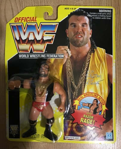 WWF Razor Ramon Hasbro yellow card wrestling figur...