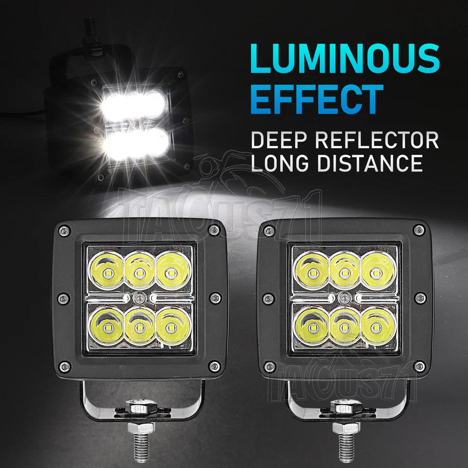 Bumper Fog Light Mount+4pc 24W LED Light Pod+Wire For Chevy Silverado 1500 07-13 - Imagem 4 de 4