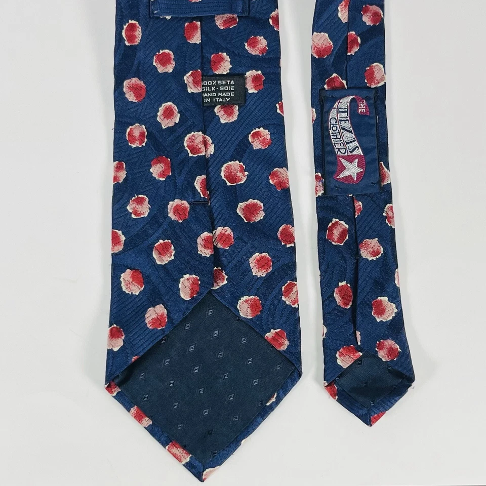 Corbata Texas Clothier 100 % seda azul/rojo floral abstracta hecha a mano 3 5/8" Foto 3 de 3