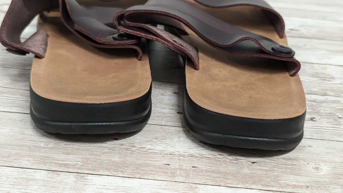 Mens Size EU 42 Dark Brown Comfort Slip On Open Toe Slide 