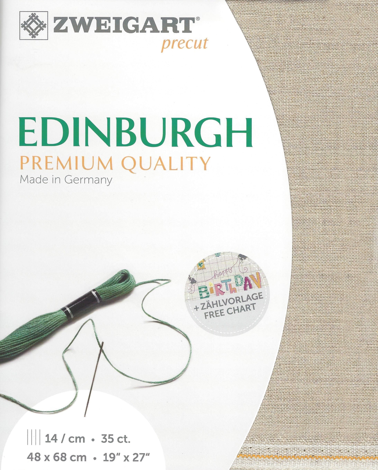Precut Zweigart Edinburgh 36 count Flax 3217/52
