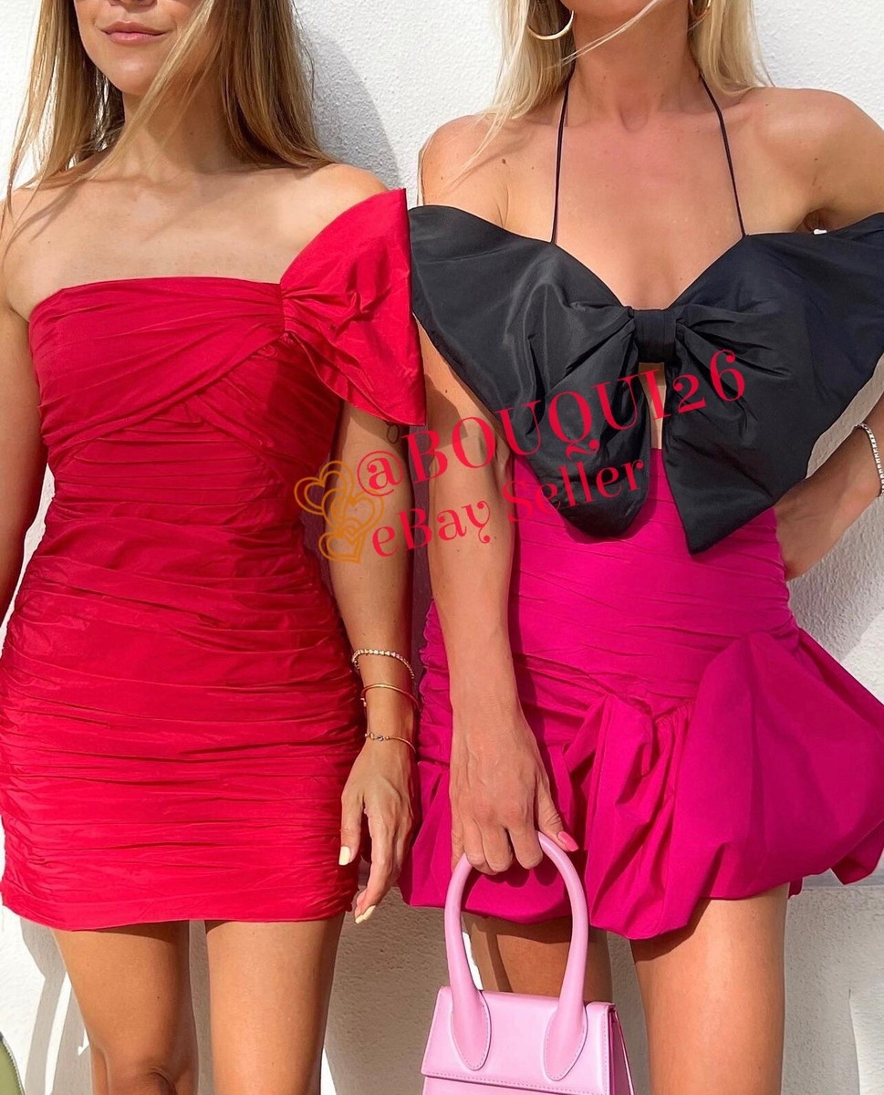 ZARA WOMAN BANDEAU BOW TOP LIMITED EDITION BLACK REF: 7551/456