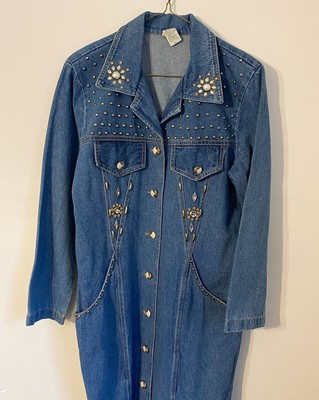 denim dress with bling