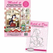 Debbie Moore Match It Party Penguins Metal Die A5 Pad-Christmas Pudding