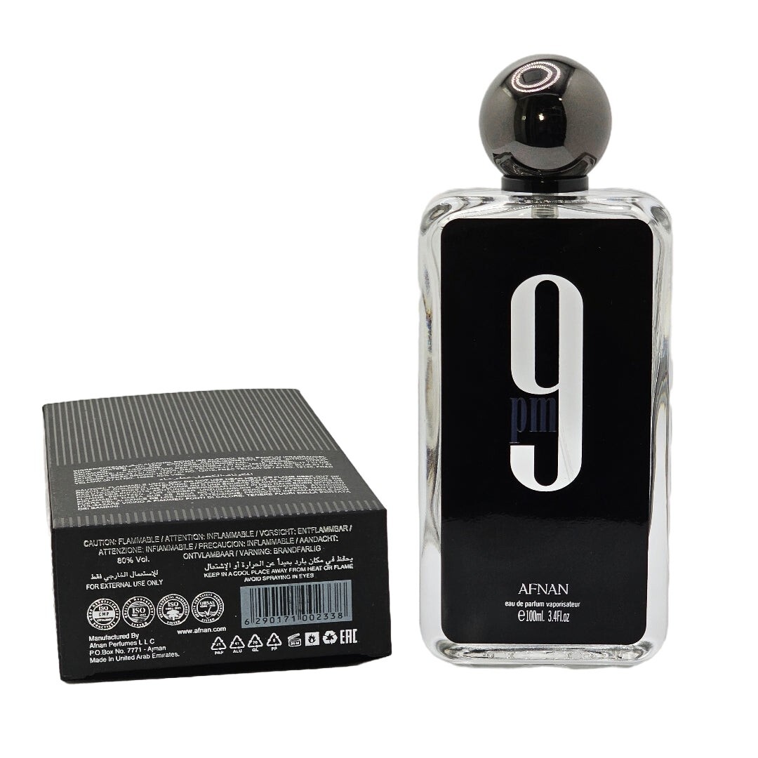 9 PM Eau de Parfum by Afnan for Men - 3.4 oz Spray Invigorating