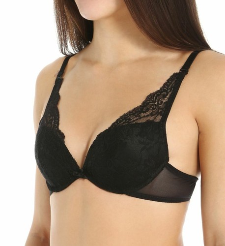 The Little Bra Company Lucia Level 3 Push-Up Plunge Bra Black Lace NWT 28A 28B - Picture 2 of 7