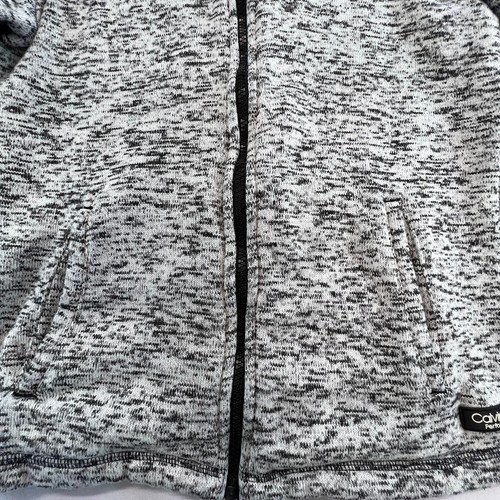 Suéter Calvin Klein Performance para mujer negro blanco tweed con cremallera completa talla M - Imagen 3 de 9