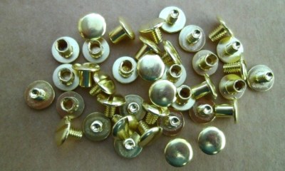 20 Pack Plain Brass Chicago Screws 1/4'' Belts Bridles Leather Craft NEW
