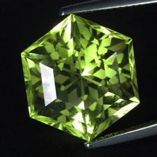 10.87Cts Excellent Natural Lemon Quartz 13.6mm Loose Gemstone Hexagonal Cut