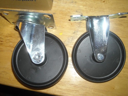 new 4" x 1" Caster set with mounting screw sealed box - Picture 3 of 8