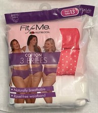 Women's Plus Size Fruit of The Loom 3 Pack Cotton Briefs: Size-9-10-11-12-13