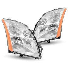 Headlights Assembly For 2007 2008 2009 Nissan Sentra Chrome Headlamps Left+Right