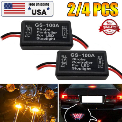 12V GS-100A Flash Strobe Controller Auto Car Flasher Module for LED Brake Light