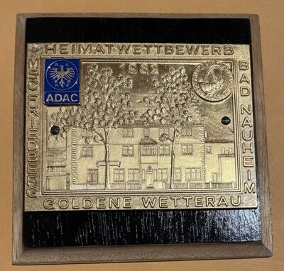 Badge auto car German Rally Tour Club Grille plaque ADAC #2221 1982 Friedberg
