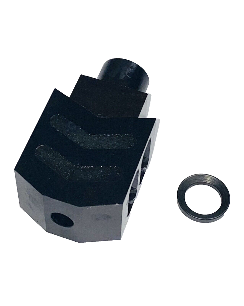 Tanker Style Competition Muzzle Brake All Steel 1/2X28 TPI for .223 .22LR 5.56