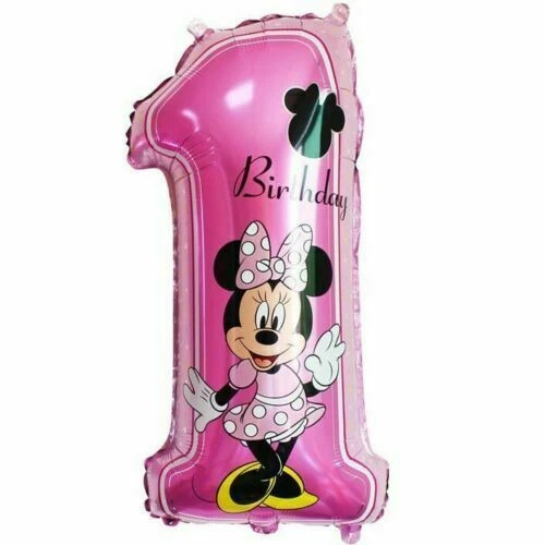 Minnie Mouse Pink or Blue Foil Balloons 1st Birthday Party 15 pcs set Decoration - Image 3 of 4