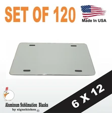 120 Pieces ALUMINUM LICENSE PLATE SUBLIMATION BLANKS 6"x12" / NEW BEST QUALITY