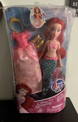 Disney Princess Ariel Sea Style Doll w/2 Outfits/Tiara/Shoes Hasbro